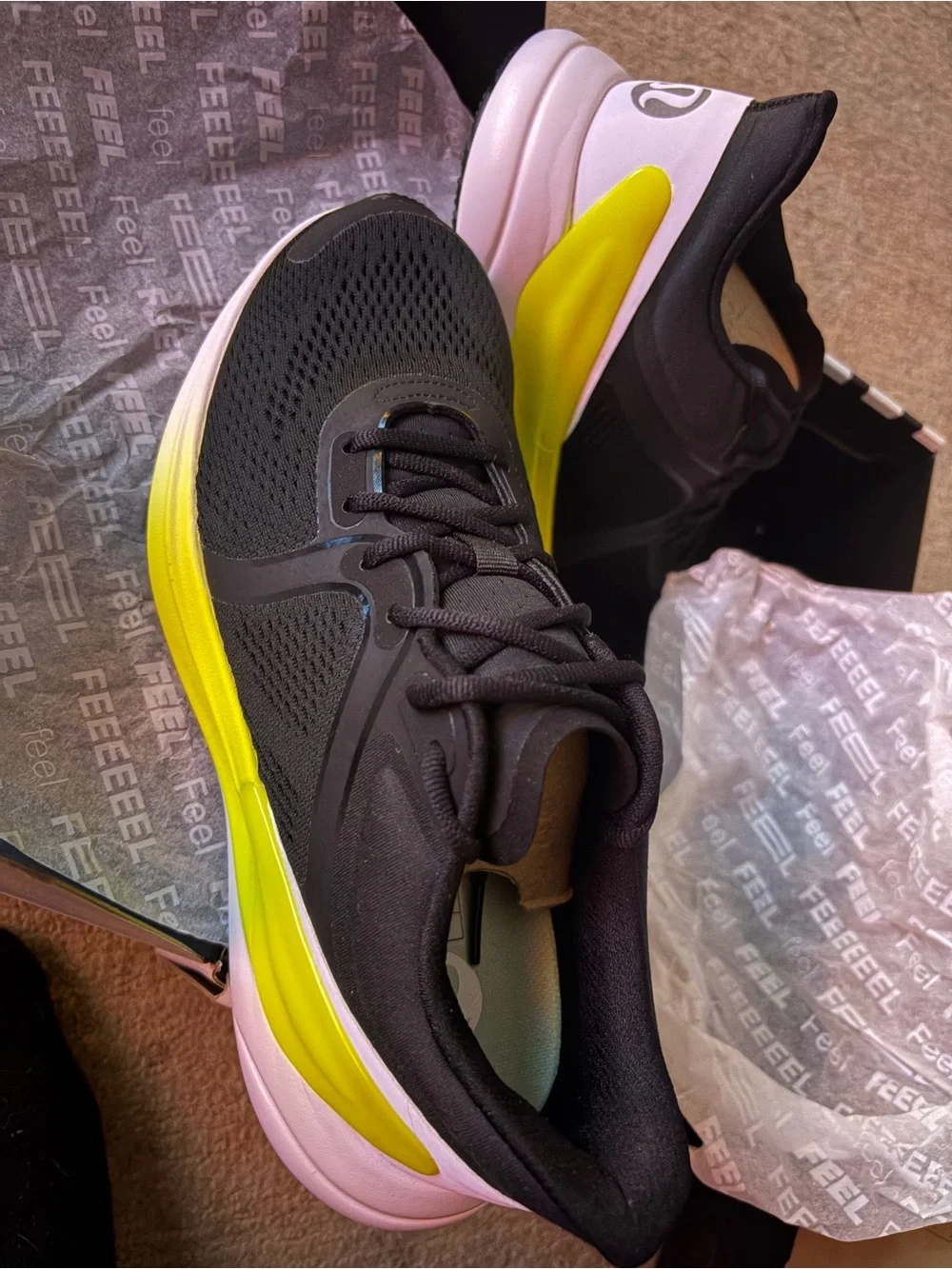 lululemon athletica Black & Yellow Women's Running Sneakers